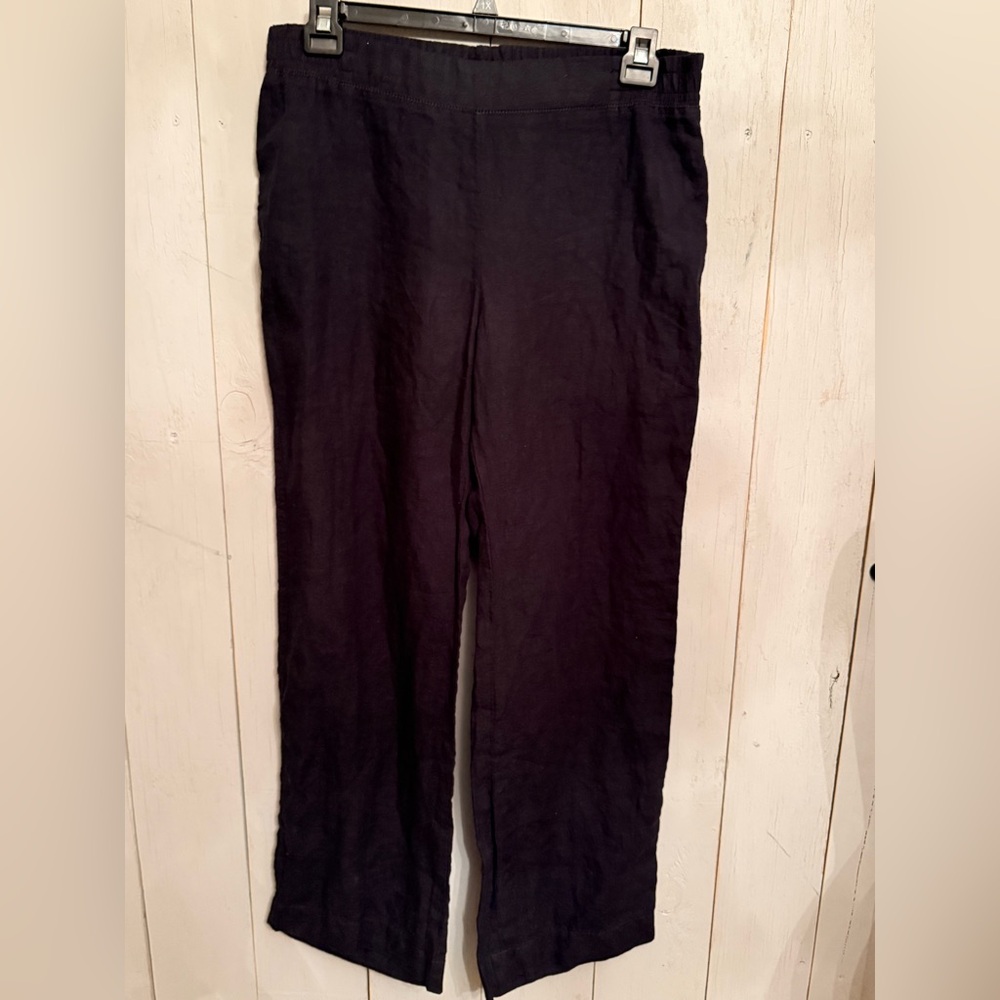 LILLY PULITZER DERI‎ LINEN PALAZZO PANTS Wide Leg In Onyx Sz-Large Rt-138$ NWT